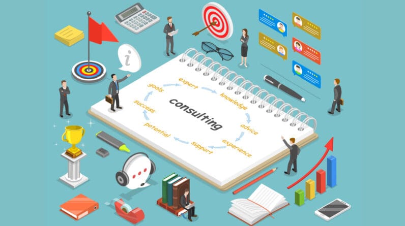 Types of consulting illustration.