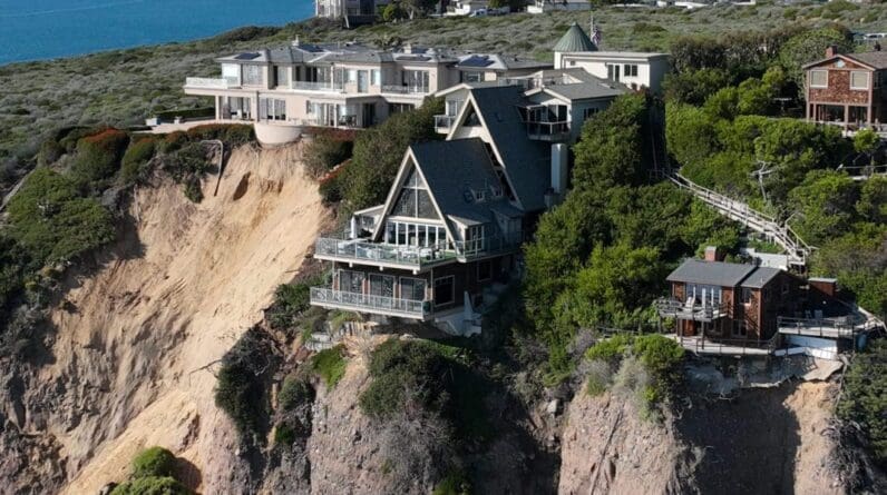 A wealthy doctor refuses to leave his $16 million mansion even though it could fall into the Pacific Ocean