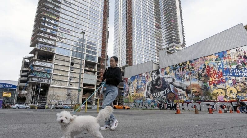 Los Angeles 'graffii towers' see scaffolding removed