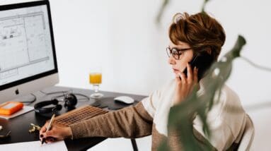 Manager conducting an employee background check