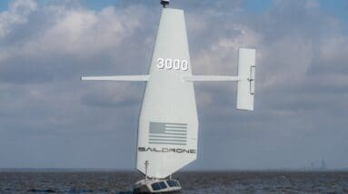Saildrone's first aluminum Surveyor autonomous vessel splashes down for Navy testing