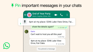 WhatsApp now lets you pin up to three messages